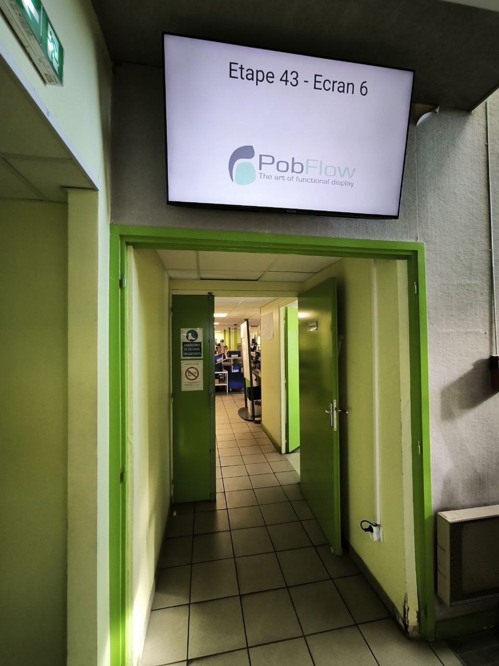 Écran PobFlow en fonctionnement